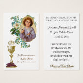 PREMIÈRE CARTE SAINTE-COMMUNAUTÉ EUCHARISTE PRIÈRE (Devant & derrière)