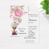 PREMIÈRE CARTE SAINTE COMMUNION EUCHARIST PRAYER (Bureau)