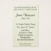 PREMIÈRE CARTE SAINTE COMMUNION FATIMA PRIÈRE SAIN (Dos)