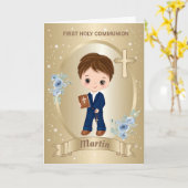 PREMIÈRE CARTE SAINTE COMMUNION GREETING (Fleur jaune)