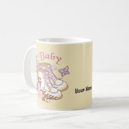 Première Chaussures Bébé Fille Mug (Devant gauche)