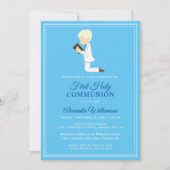 Première communion Blond Boy Blue Invitation (Devant)