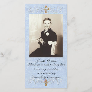 Première communion carte de remerciements