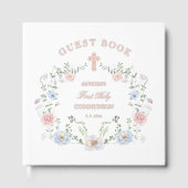 Première communion de cadre floral élégant (Recto)