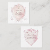 Première communion de crête rose Mini Carte de rem (Devant / Derrière)