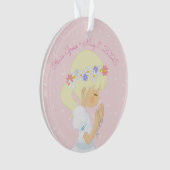 Première communion de fille de perles blondes de (devant)