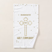 Première communion de la petite-fille croix de cou (Serviette à main)