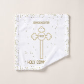 Première communion de la petite-fille croix de cou (Gant de toilette)