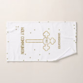 Première communion de la petite-fille croix de cou (Serviette à main)