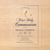 Première communion d'or Élégante invitation (Recto)