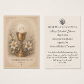 Première communion élégante au lys eucharistique (Devant & derrière)