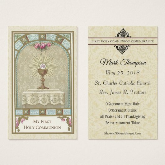 PREMIÈRE COMMUNION EUCHARISTE SUR ALTAR (Devant & derrière)