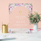Première communion fleurie violette bienvenue (Mariage)