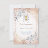 première communion fleurs pâles invitation (Devant)