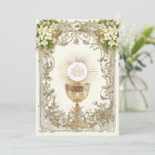 Première Communion Florale Invitation (Debout devant)