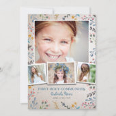 Première Communion Florale | Invitations de photos (Devant)