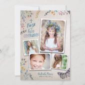 Première Communion Florale | Invitations de photos (Devant)