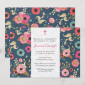 Première communion florale moderne Invitations per (Devant / Derrière)