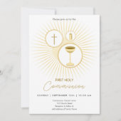 Première Communion Gold avec Chalice, Invitation (Devant)