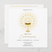 Première Communion Gold avec Invitation Chalice (Devant / Derrière)