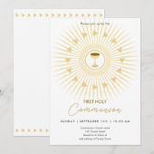 Première Communion Gold avec Invitation Chalice (Devant / Derrière)