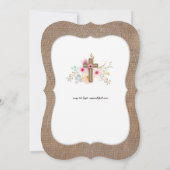 Première Communion Invitation Aquarelle Florale (Dos)