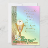 Première communion Invitation arc-en-ciel (Devant)