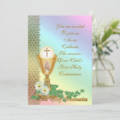 Première communion Invitation arc-en-ciel (Debout devant)