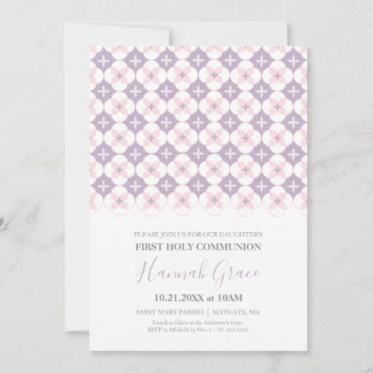 Première Communion Invitation Fille 1ère Communion (Devant)