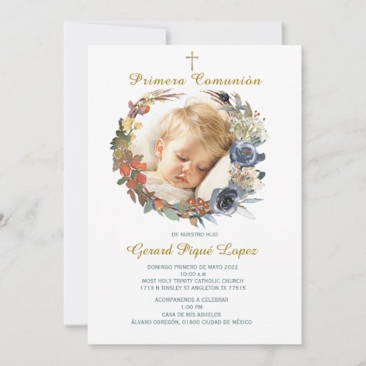 Première communion invitation imprimable (Devant)