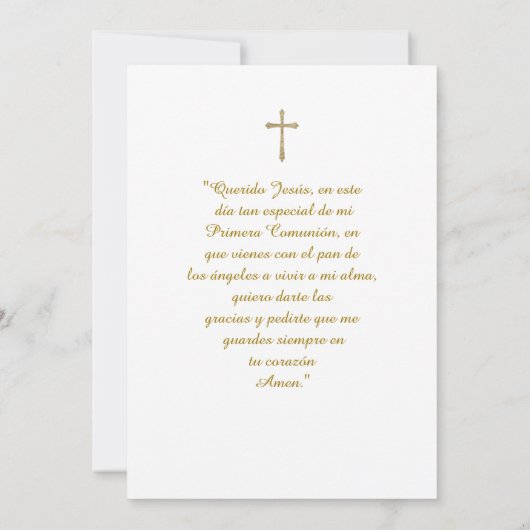 Première communion invitation imprimable (Dos)