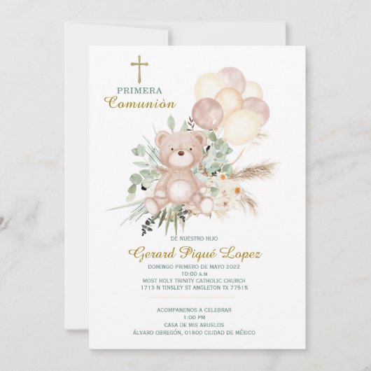 Première communion invitation imprimable (Devant)