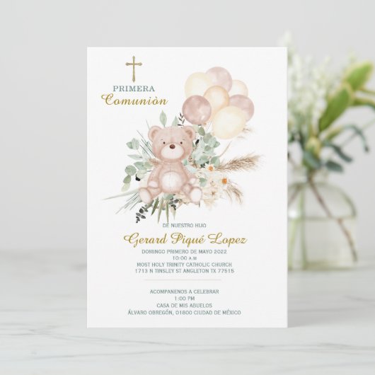 Première communion invitation imprimable (Debout devant)