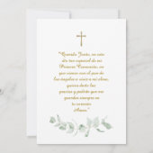 Première communion invitation imprimable (Dos)