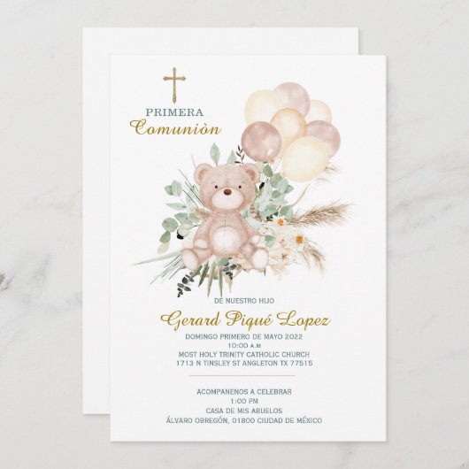 Première communion invitation imprimable (Devant / Derrière)