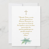 Première communion invitation imprimable invitatio (Dos)