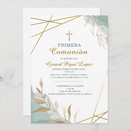 Première communion invitation imprimable invitatio (Devant / Derrière)