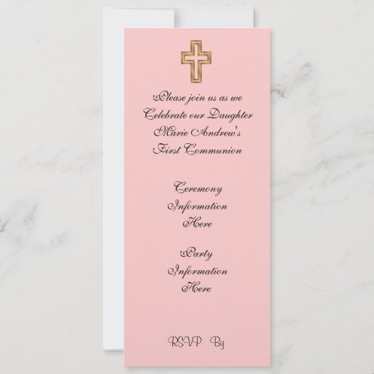 Première communion invitation Personnalisable (Dos)