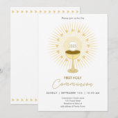 Première communion or avec invitation de calice (Devant / Derrière)