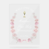 Première communion paconis rose bienvenue (Recto)