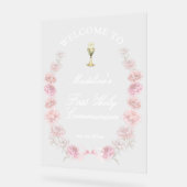 Première communion paconis rose bienvenue (Angle)