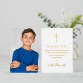 Première Communion Photo Véritable Carte de remerc (Debout devant)