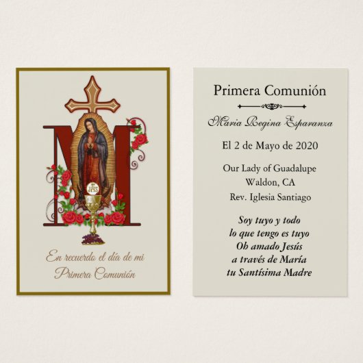 Première communion religieuse catholique espagnole (Devant & derrière)
