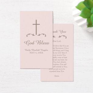 Première communion rose et Brown croix