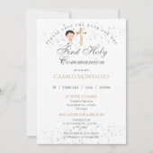 Première communion sacrée Invitation pour garçon (Devant)