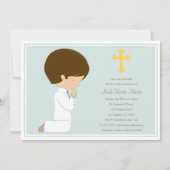 Première Communion Sainte - Bleu | Invitation (Devant)