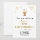 PREMIÈRE COMMUNION SAINTE INVITATION CLASSIQUE (Devant / Derrière)