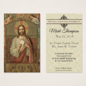 PREMIÈRE COMMUNION SAINTE JÉSUS ANGES CARTE SAINTE (Devant & derrière)