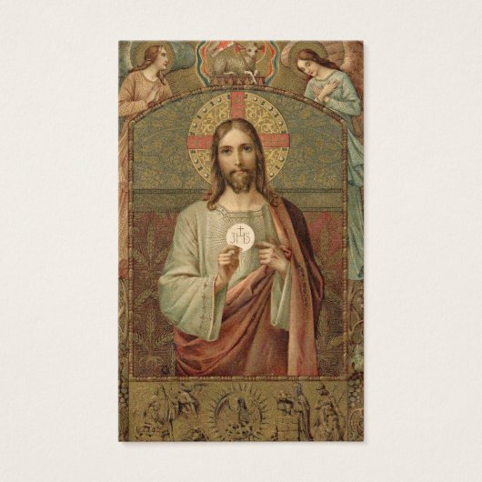 PREMIÈRE COMMUNION SAINTE JÉSUS ANGES CARTE SAINTE (Devant)