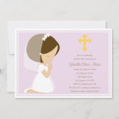 Première Communion Sainte - Lavande | Invitation (Devant)